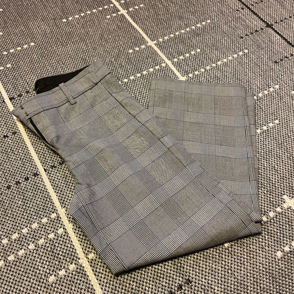 J Crew: Remy plaid full-length high-rise wide-leg pant
